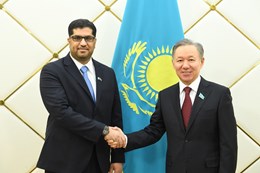 29.01.2018 Chairman of the Chamber Nurlan Nigmatulin welcomed Mohamed Ahmad Sultan Issa Al Jaber, Ambassador Extraordinary and Plenipotentiary of the United Arab Emirates to Kazakhstan 