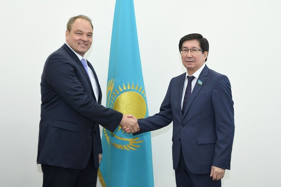 20.04.2017 Meeting of Beibit Mamrayev, Secretary of the Committee for social and cultural of Mazhilis and member of this Committee Karibay Mussyrman with Head of International Organization for Migration (IOM) Mission in Kazakhstan and Central Asia Dejan Keserovic 